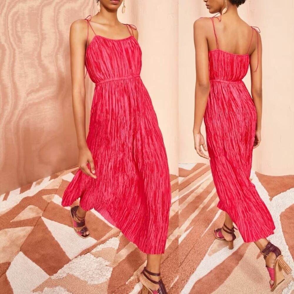 Ulla Johnson | Orla Dress Orchid Pink Plisse Satin 10